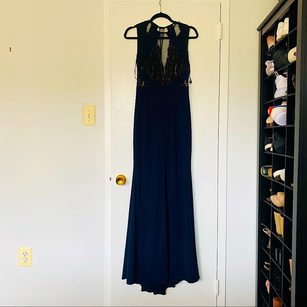 Elegant Navy Maxi Dress